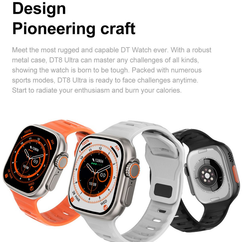 2022 DT8 Ultra Smart Watch Series 8 49mm Θήκη 1:1 2,0" HD Οθόνη Θερμόμετρο GPS Sports iwo Smartwatch Bluetooth Κλήση Αδιάβροχο