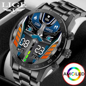 LIGE Νέο Bluetooth Call Smart Watch Men HD Full Touch Sports Fitness Βραχιόλι Αδιάβροχο Πολυτελές Ανδρικό SmartWatch για IOS Android