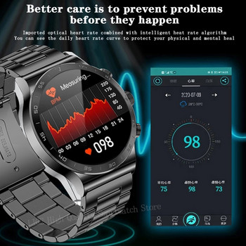 LIGE Нов смарт часовник с Bluetooth обаждане за мъже HD Full Touch Спортна фитнес гривна Водоустойчив луксозен мъжки смарт часовник за IOS Android