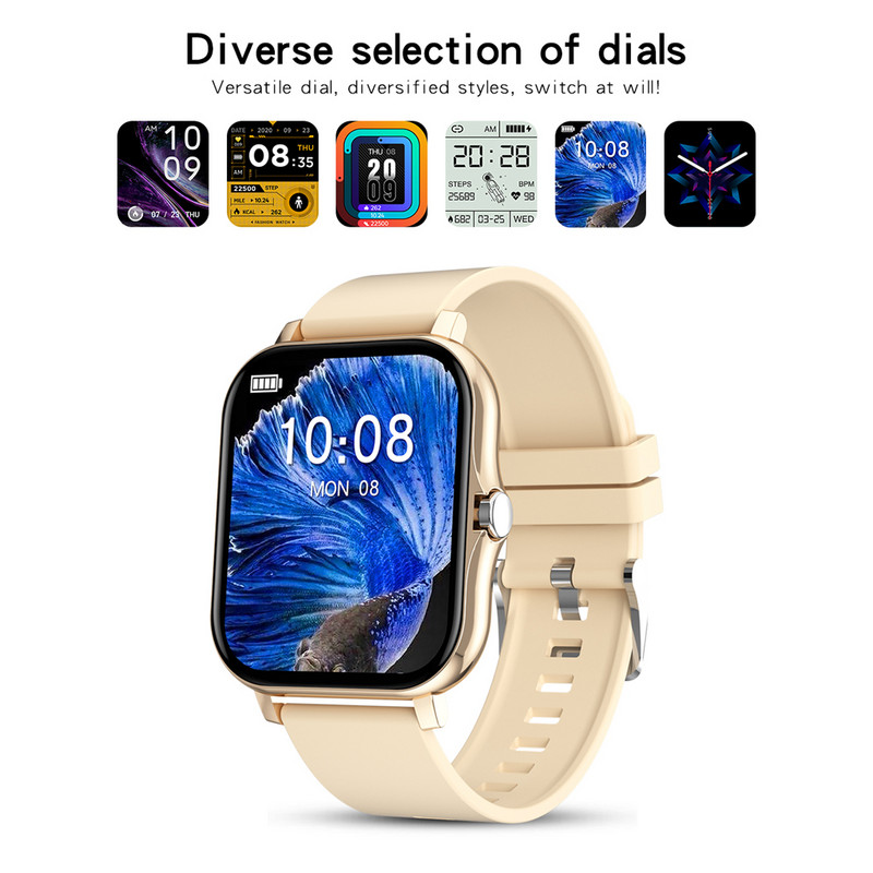 Έξυπνο ρολόι 1,69" Έγχρωμη οθόνη 1,69" Γυναικείες Άντρες Fitness Tracker Full Touch IP67 Αδιάβροχο Smartwatch 2023