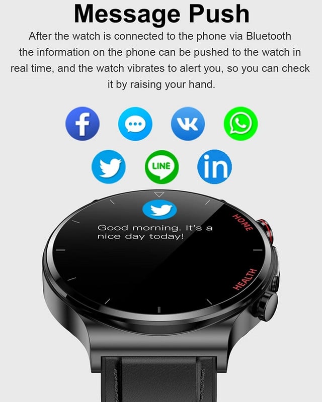 2023 ECG+PPG Zdravlje Pametni satovi Muškarci Glukoza u krvi Otkucaji srca Krvni tlak Temperatura Praćenje fitnessa Vodootporni pametni sat