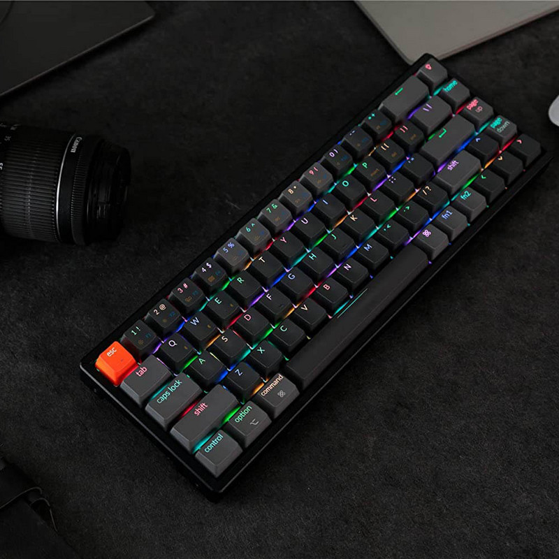 Keychron K6 T 68-ključna bežična USB Bluetooth računalna mehanička tipkovnica, aluminijski okvir RGB LED pozadinsko osvjetljenje optički prekidač