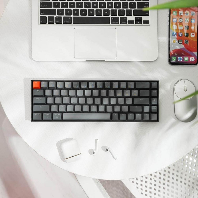 Keychron K6 U 68 Key Bluetooth USB Računalna mehanička tipkovnica, Gateron prekidač s bijelim pozadinskim osvjetljenjem koji se može mijenjati tijekom rada za Mac Windows