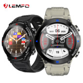 LEMFO Smart Watch Men Bluetooth Call Sport Fitness Kellad 400mAh nutikell 2023 Man 360*360 HD Full Touch Android iOS jaoks