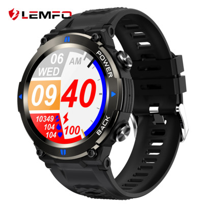 LEMFO Smart Watch Men Bluetooth Call Sport Fitness Kellad 400mAh nutikell 2023 Man 360*360 HD Full Touch Android iOS jaoks