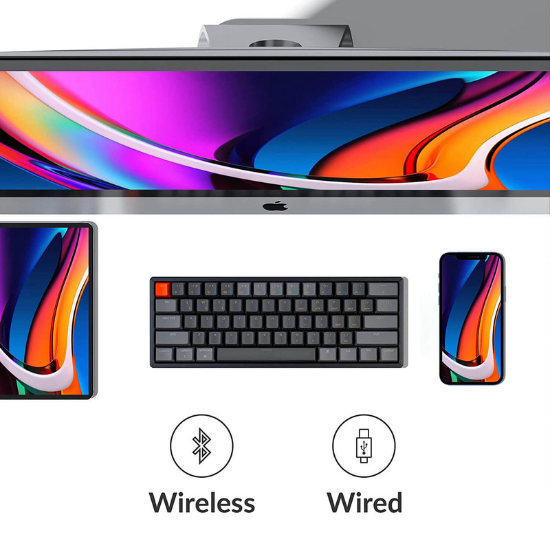 Keychron K12 C Tastatură mecanică fără fir Bluetooth Iluminare de fundal RGB Gateron Comutator mecanic Cadru din aluminiu pentru Mac Windows