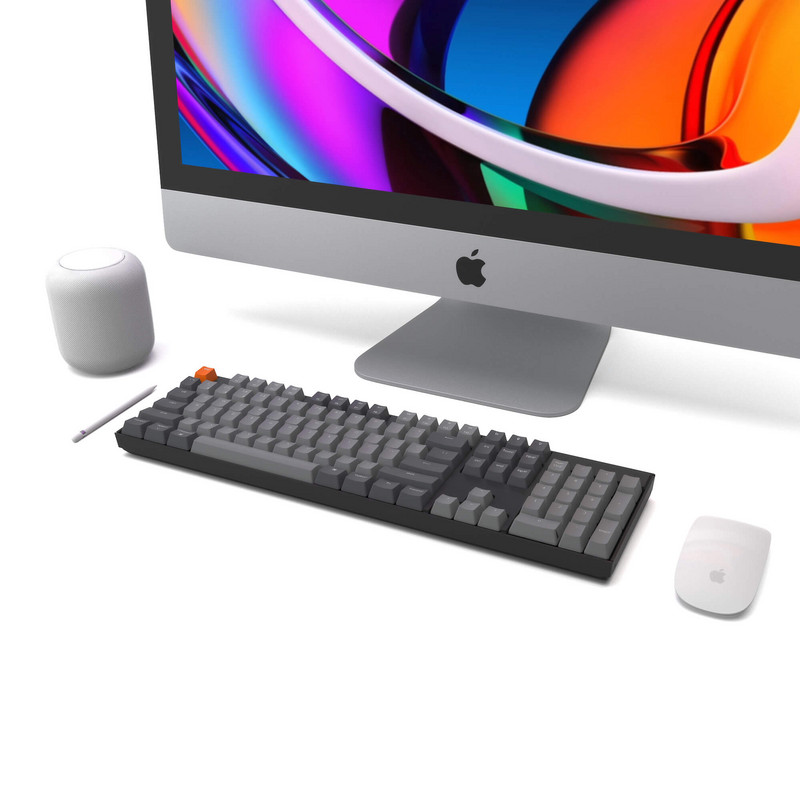 Keychron K10 A 104 πλήκτρων Bluetooth Ασύρματο μηχανικό πληκτρολόγιο Λευκό LED Backlight Gateron Switch για Mac Windows