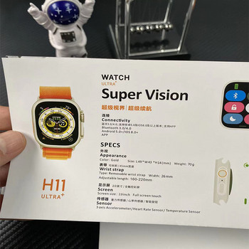 Нов H11 Ultra+ 2,0-инчов смарт часовник 49 мм Мъжка серия 8 NFC Безжично зареждане Bluetooth разговор GPS Смарт часовник Дамски истински винт