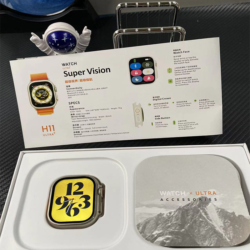 Νέο H11 Ultra+ 2,0 ιντσών Έξυπνο ρολόι 49mm Ανδρική Σειρά 8 NFC Ασύρματη φόρτιση Bluetooth Κλήση GPS Smartwatch Γυναικείο Real Screw