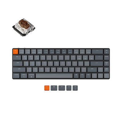 Keychron K7 G Ултра-тънка безжична механична клавиатура Нисък профил Gateron Switch Hot-Swappable Бяла подсветка за Mac Windows
