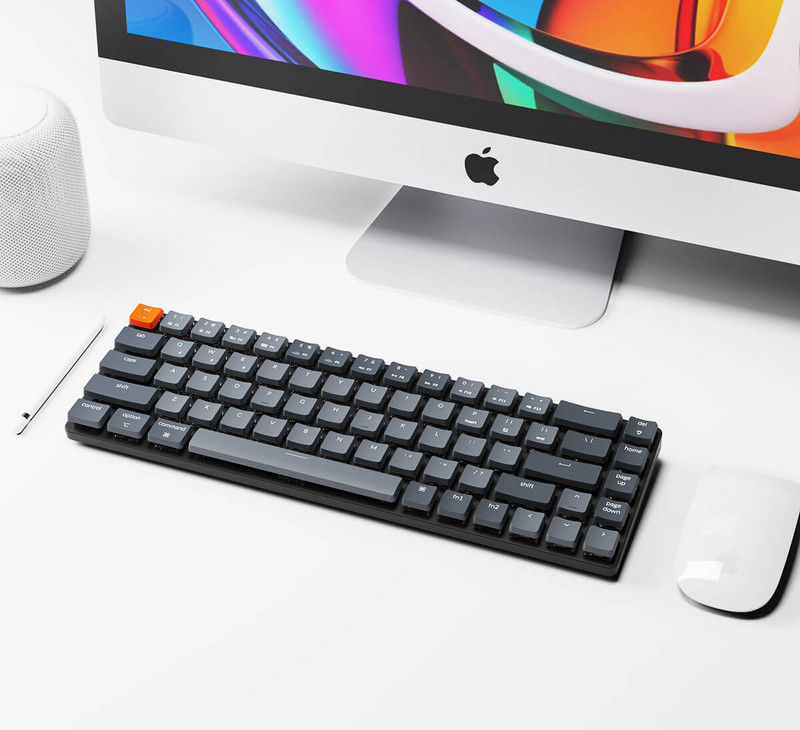 Keychron K7 G ultravékony vezeték nélküli mechanikus billentyűzet alacsony profilú Gateron kapcsoló üzem közben cserélhető fehér háttérvilágítás Mac Windows rendszerhez