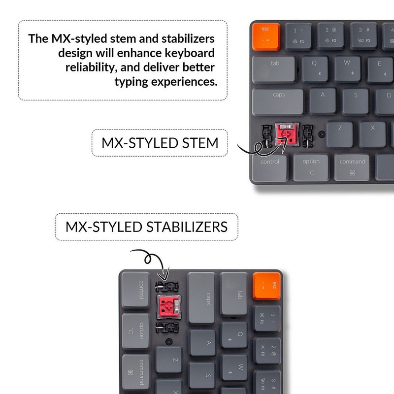 Keychron K7 G ultravékony vezeték nélküli mechanikus billentyűzet alacsony profilú Gateron kapcsoló üzem közben cserélhető fehér háttérvilágítás Mac Windows rendszerhez
