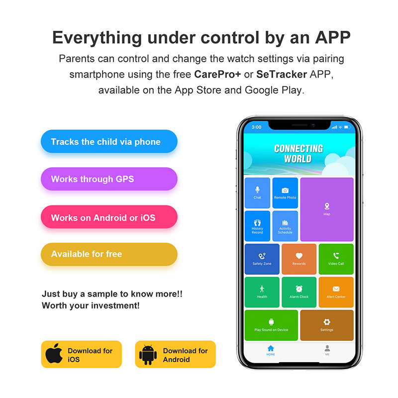 2022 Nou ceas inteligent GPS pentru copii Cameră HD Suport card sim 4G apel smartwatch Wifi Poziționare GPS pentru iPhone xiaomi copil copil + cutie