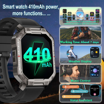 2022 Нов смарт часовник Мъжки военни за Android Mi Ios Кръвно налягане Водоустойчиви часовници Bluetooth Call Smartwatch Фитнес тракер