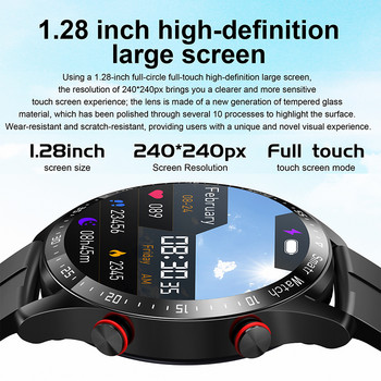 2022 Нов ECG+PPG Bluetooth разговор Смарт часовник Мъжки музикален плейър Водоустойчив спортен фитнес тракер Интелигентен часовник с каишка от неръждаема стомана