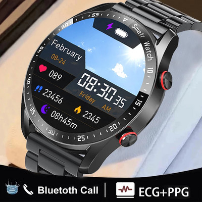 2022 Nou ECG + PPG Bluetooth Call Smart Watch bărbați Player muzical Tracker sport rezistent la apă Curea din oțel inoxidabil Smartwatch