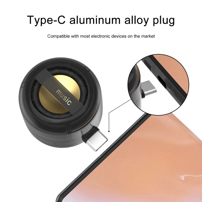 Prijenosni mini zvučnik, univerzalni 3,5 mm priključak, mini zvučna kutija tipa C, priključak za mobilni telefon, zvučnik, pojačalo, vanjski žičani zvučnici