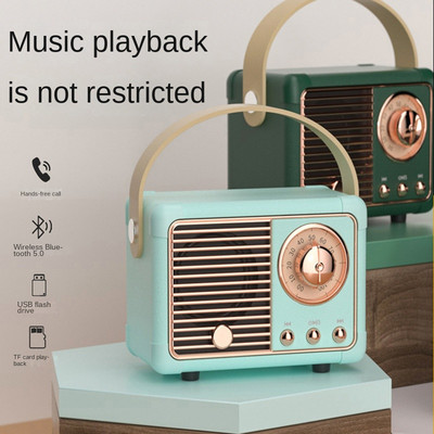 Retro Bluetooth skaļrunis U diska TF karte ar FM Creative Gift portatīvo mini skaņas kārbu USB mini āra