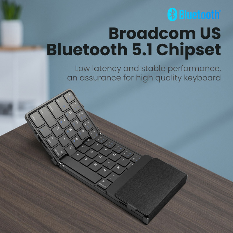 AVATTO Mini tastatură portabilă pliabilă fără fir Bluetooth 5.1 cu conexiune 3 canale pentru Windows Android IOS Tabletă ipad Telefon