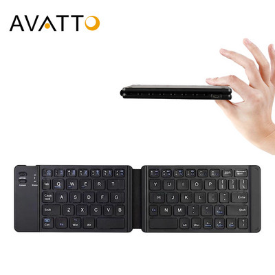 AVATTO Light-Handy Mini bezvadu Bluetooth saliekamā tastatūra, salokāma bezvadu tastatūra IOS/Android/Windows ipad planšetdatoram