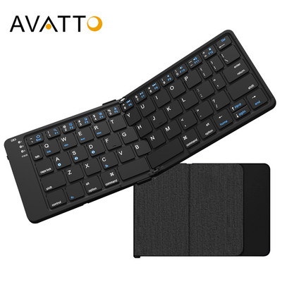 AVATTO hordozható vezeték nélküli Bluetooth 5.1 összecsukható billentyűzet Szinkronizálás akár 3 eszközzel mini billentyűzet Windows Android IOS táblatelefonhoz