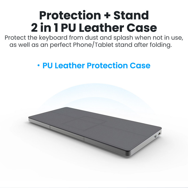 AVATTO 3 kanala prijenosna bežična Bluetooth 5.2 tablet tipkovnica s touchpadom sklopiva torbica za Windows Android IOS ipad telefon