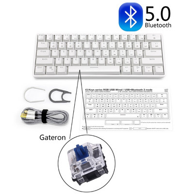 GK61 SK61 61 klahviga mehaaniline klaviatuur USB juhtmega LED-taustvalgustusega teljega mänguri mehaaniline klaviatuur Gateroni optilised lülitid lauaarvutitele