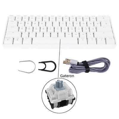 GK61 SK61 61 klahviga mehaaniline klaviatuur USB juhtmega LED-taustvalgustusega teljega mänguri mehaaniline klaviatuur Gateroni optilised lülitid lauaarvutitele