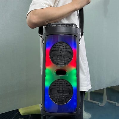 TWS Ασύρματη στήλη μπάσων Φορητό ηχείο Bluetooth Υπαίθριο φανάρι Soundbox Home K Song Ήχος TF U Αναπαραγωγή δίσκου Υπογούφερ HiFi