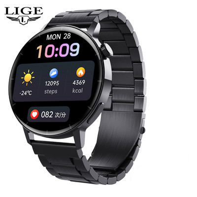 LIGE Body Temperature Bluetooth Call Smart Watch Men 2022 Sports βραχιόλι Αδιάβροχο Custom Dial Men SmartWatch για IOS Android