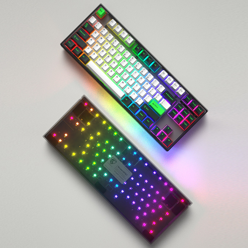 FL·ESPORTS GP87 RGB osvjetljenje s jednim načinom rada s 87 tipki, žičano, pune tipke, zamjenjivo bez proboja