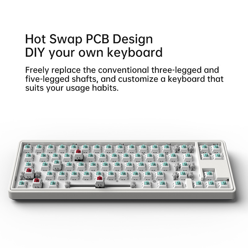 Μηχανικό πληκτρολόγιο τριών λειτουργιών FL·ESPORTS CMK68-SAM 68 πλήκτρων RGB με δυνατότητα εναλλαγής 2,4G ασύρματο Bluetooth ενσύρματο Win/Mac/iPad