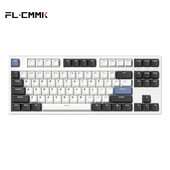 FL·ESPORTS GP87 Mechanická klávesnica s tromi režimami, 87 klávesov, RGB podsvietenie, možnosť výmeny za chodu, 2,4 G bezdrôtová Bluetooth káblová, Win/Mac/iPad