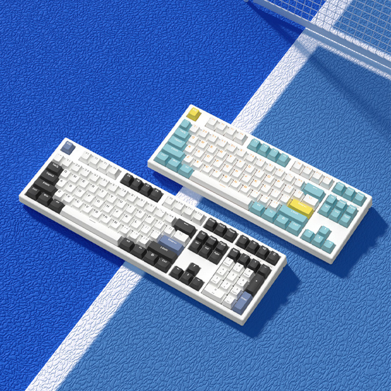 FL·ESPORTS GP87 Mechanická klávesnica s tromi režimami, 87 klávesov, RGB podsvietenie, možnosť výmeny za chodu, 2,4 G bezdrôtová Bluetooth káblová, Win/Mac/iPad
