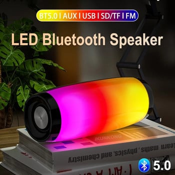 LED Bluetooth високоговорител Преносим FM радио Безжичен бас субуфер Музикален плейър Boombox USB AUX TF Caixa De Som Portatil