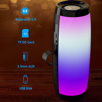 LED Bluetooth високоговорител Преносим FM радио Безжичен бас субуфер Музикален плейър Boombox USB AUX TF Caixa De Som Portatil