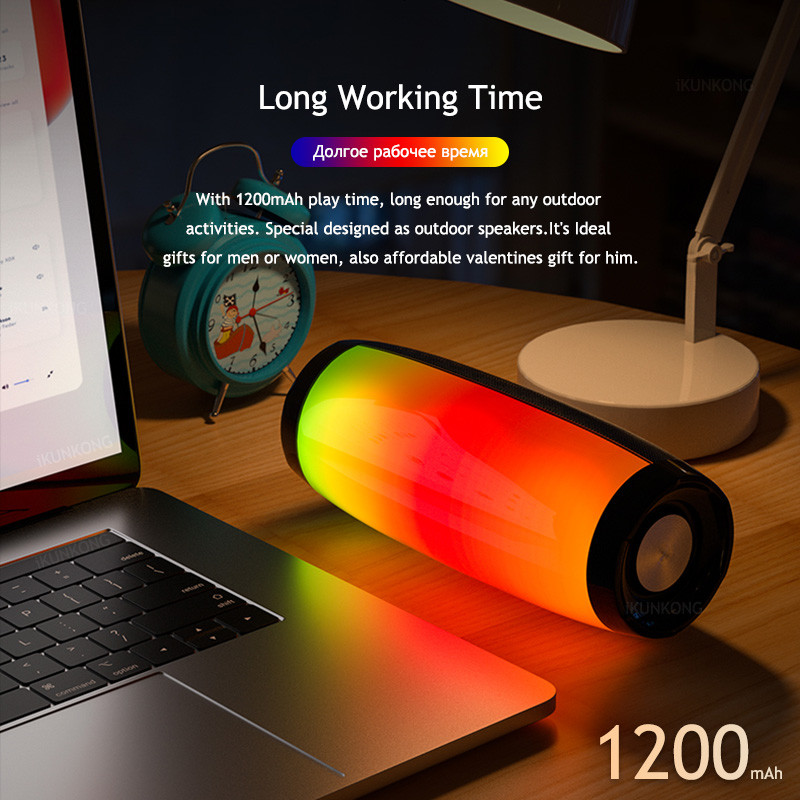 LED Bluetooth zvučnik Prijenosni FM radio Bežični bas subwoofer Music Player Boombox USB AUX TF Caixa De Som Portatil