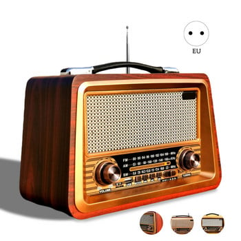 Ретро преносимо радио Безжичен Bluetooth-съвместим HIFI високоговорител Стерео AM/FM радиоприемник Плейър USB TF AUX MP3 Класически стил