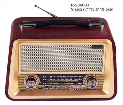Retro prenosné rádio, bezdrôtové Bluetooth kompatibilné HIFI reproduktor, stereo AM/FM rádio prijímač, prehrávač, USB TF AUX, MP3, klasický štýl