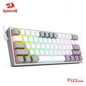 REDRAGON Fizz K617 RGB USB mini mehanička gaming tipkovnica crveni prekidač 61 tipka Žičani odvojivi kabel, prenosiv za računalstvo na putovanju