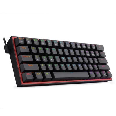 REDRAGON Fizz K617 RGB USB mini mehanička gaming tipkovnica crveni prekidač 61 tipka Žičani odvojivi kabel, prenosiv za računalstvo na putovanju