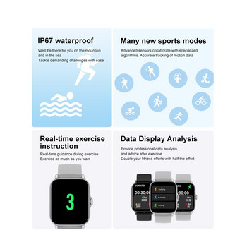 2023 Нов смарт часовник T12 Bluetooth-Call Мъже Жени 1,81-инчов пълен сензорен екран Кръвно налягане Спорт Фитнес Водоустойчив смарт часовник