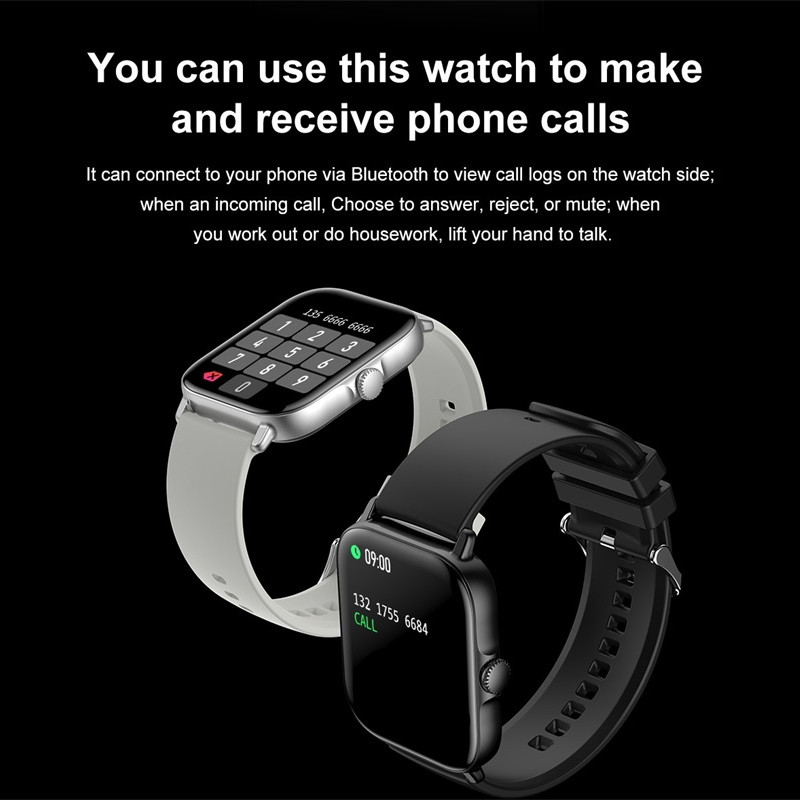 2023 Novi T12 Bluetooth-Call pametni sat Muškarci Ženski 1,81 inčni puni zaslon osjetljiv na dodir Krvni tlak Sport Fitness Vodootporan pametni sat