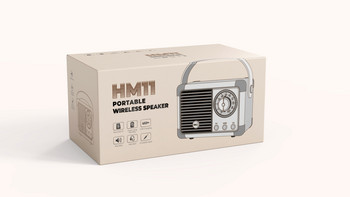 Ретро Hifi Стерео Bluetooth V5.0 високоговорител Преносим безжичен ретро високоговорител Пластмасов 3W Музикален плейър с пълен обхват 50hz-20khz