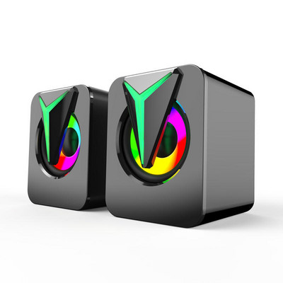 Компютърни високоговорители Компютърна звукова кутия HIFI Стерео микрофон USB кабелен Caixa De Som с LED светлина за настолен компютър Субуфер на едро Нов