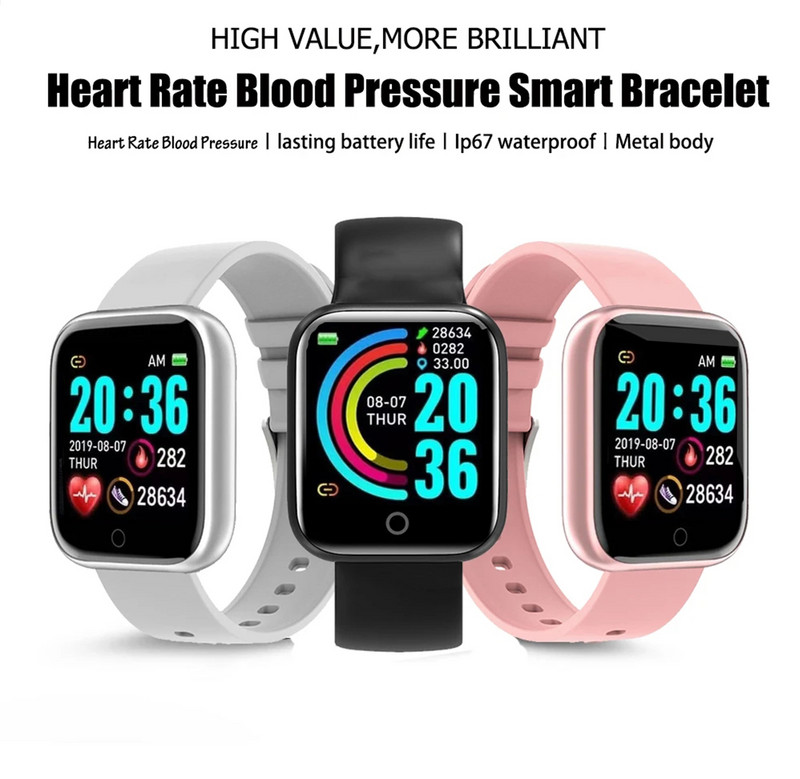 I5s Športové inteligentné hodinky pre ženy a mužov, sledovanie srdcovej frekvencie, krvný tlak, fitness tracker pre deti, inteligentné hodiny pre Android, iOS a iOS