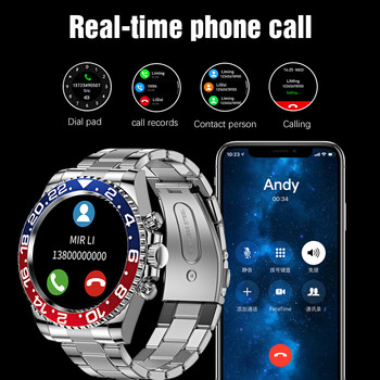 Rollstimi Нов смарт часовник за мъже Пълен сензорен екран движение Фитнес IP68 Bluetooth разговор Смарт гривна за Xiaomi телефон Android ios