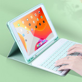 Puzdro pre iPad Air 4 s bezdrôtovou Bluetooth klávesnicou, hebrejčinou, španielčinou, kórejčinou, thajčinou pre iPad Pro 11 12.9 2021 Air 2 puzdro s myšou Funda