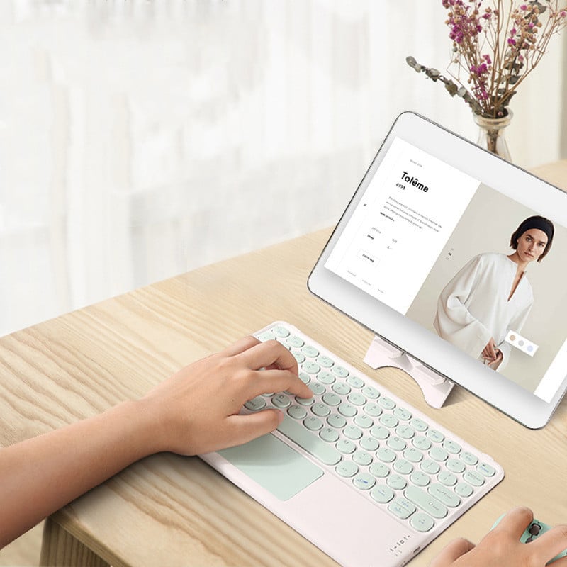 iPad billentyűzethez érintőpaddal Bluetooth-kompatibilis vezeték nélküli billentyűzethez iPad Pro Airhez Xiaomi Huawei táblagéphez Android Windows