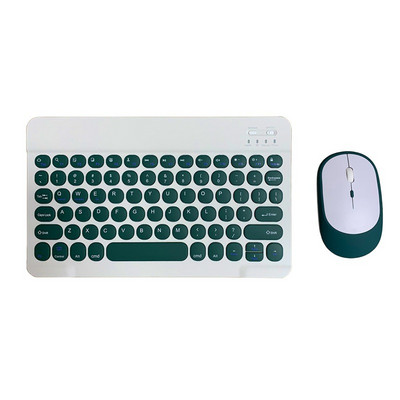Tastatură fără fir Bluetooth pentru iPad Tastatură și mouse retro rotund ruso spaniolă ebraică pentru tabletă iOS Android Windows Phone